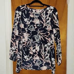 Juicy Couture Floral Print High/Low Blouse - Size S